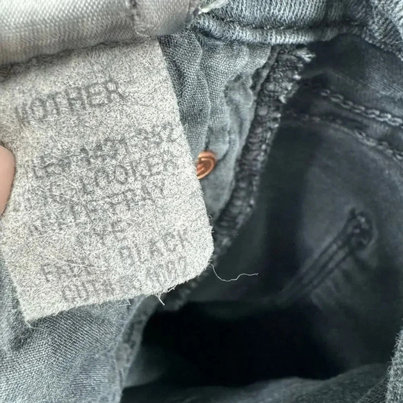 MOTHER The looket ankle fray faded black jeans B201 - Picture 6 of 6